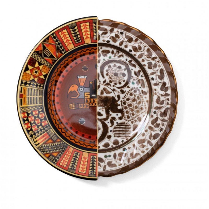 Piatto Piano In Porcellana Hybrid-Mitla Seletti