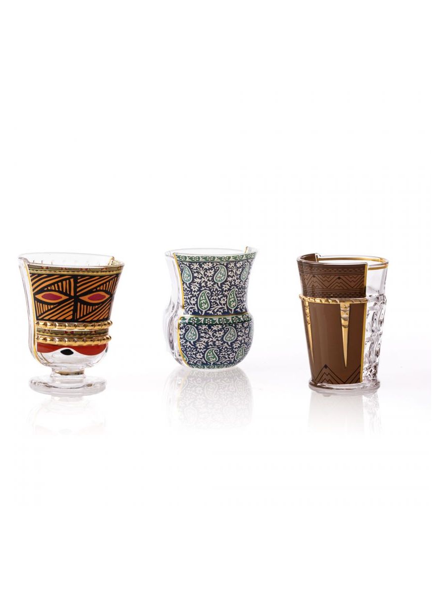 Set 3 Bicchieri In Vetro Hybrid-Rodinia 220 Ml Seletti