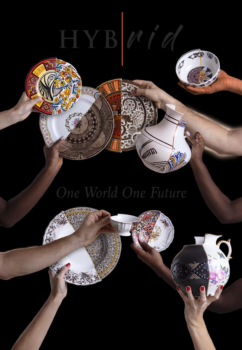 Vaso In Porcellana Hybrid-Nazca Ø Cm. 22,5 H.25 Seletti
