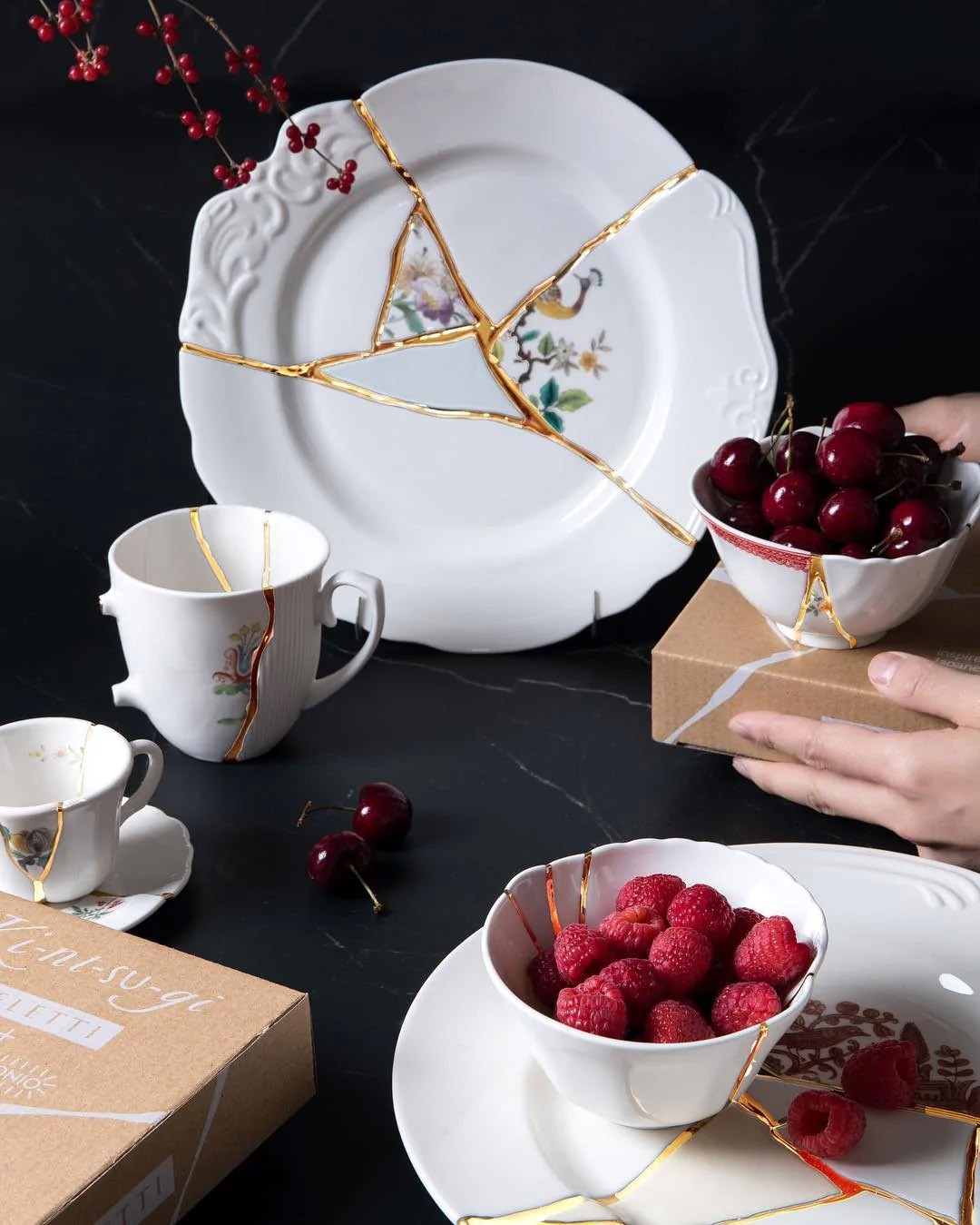 Piatto Piano In Porcellana Kintsugi-N`2 Seletti