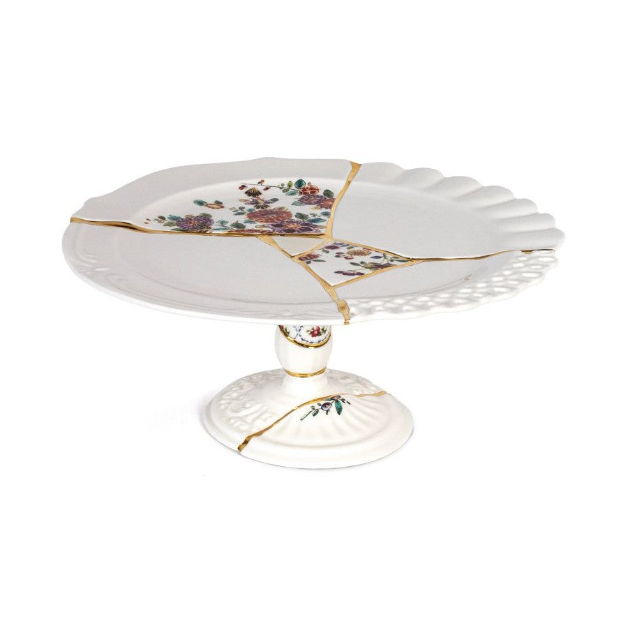 Kintsugi Alzata In Porcellana E Oro Seletti