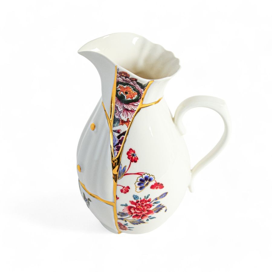 Kintsugi Caraffa In Porcellana E Oro Seletti