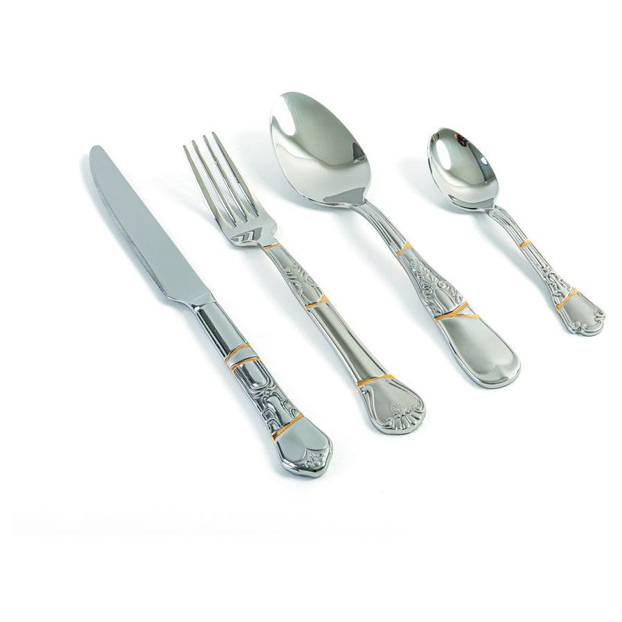 Set Di 4 Posate In Acciaio E Oro Kintsugi Cutlery Seletti