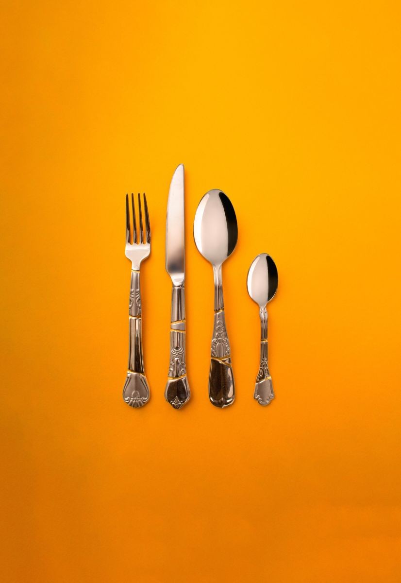 Set Di 4 Posate In Acciaio E Oro Kintsugi Cutlery Seletti