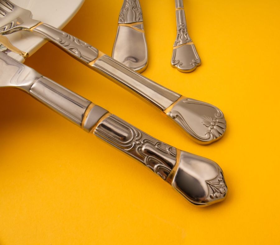 Set Di 4 Posate In Acciaio E Oro Kintsugi Cutlery Seletti
