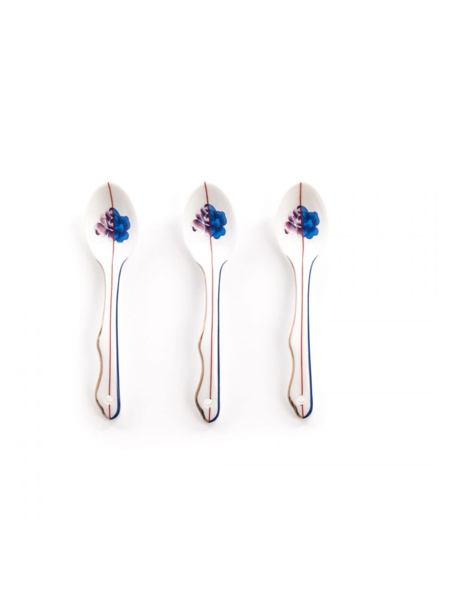 Set 3 Cucchiai In Porcellana Hybrid-Armilla Cm. 12 Seletti