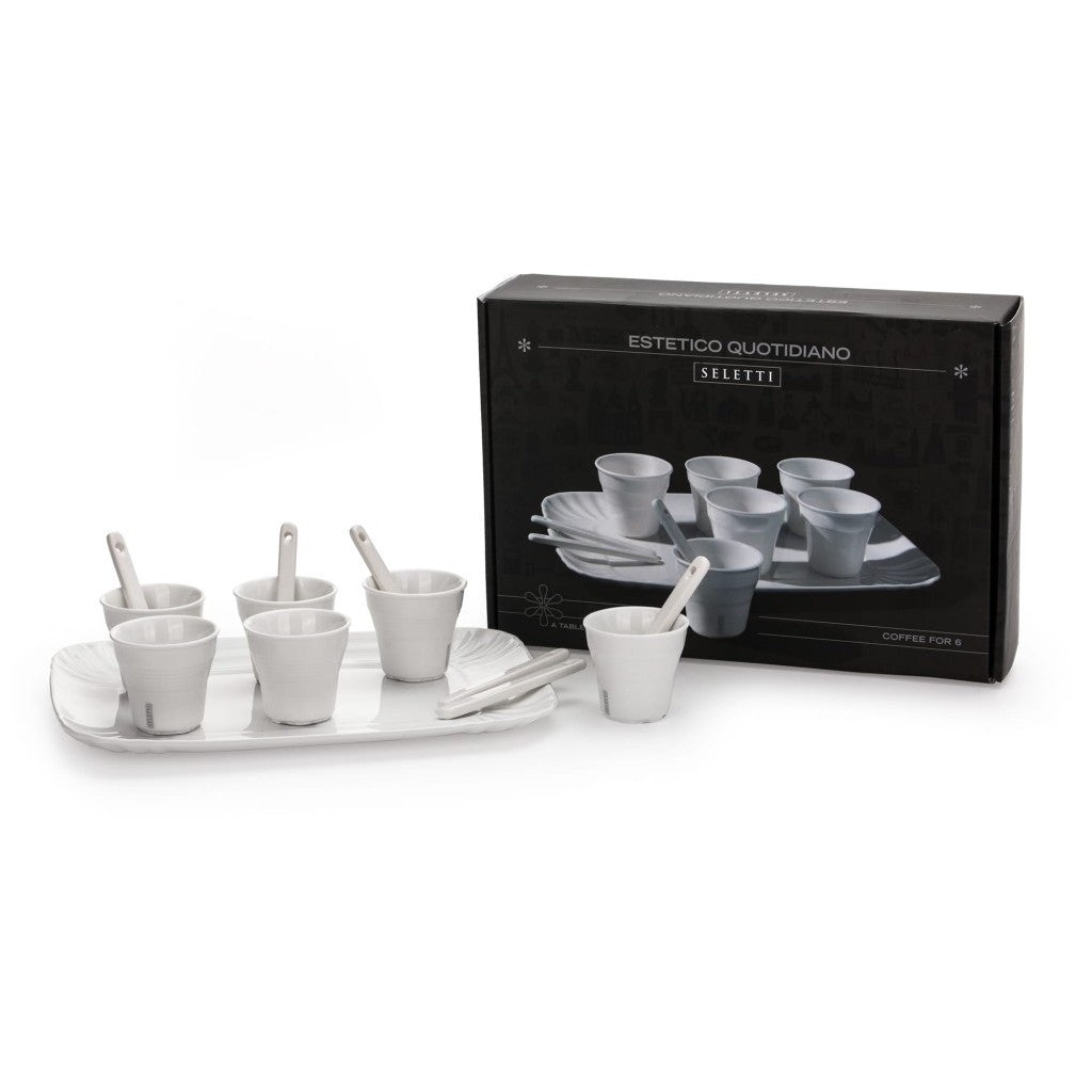 Set: 6 Bicchierino Caffe`+6 Palettine+1 Vassoio Seletti