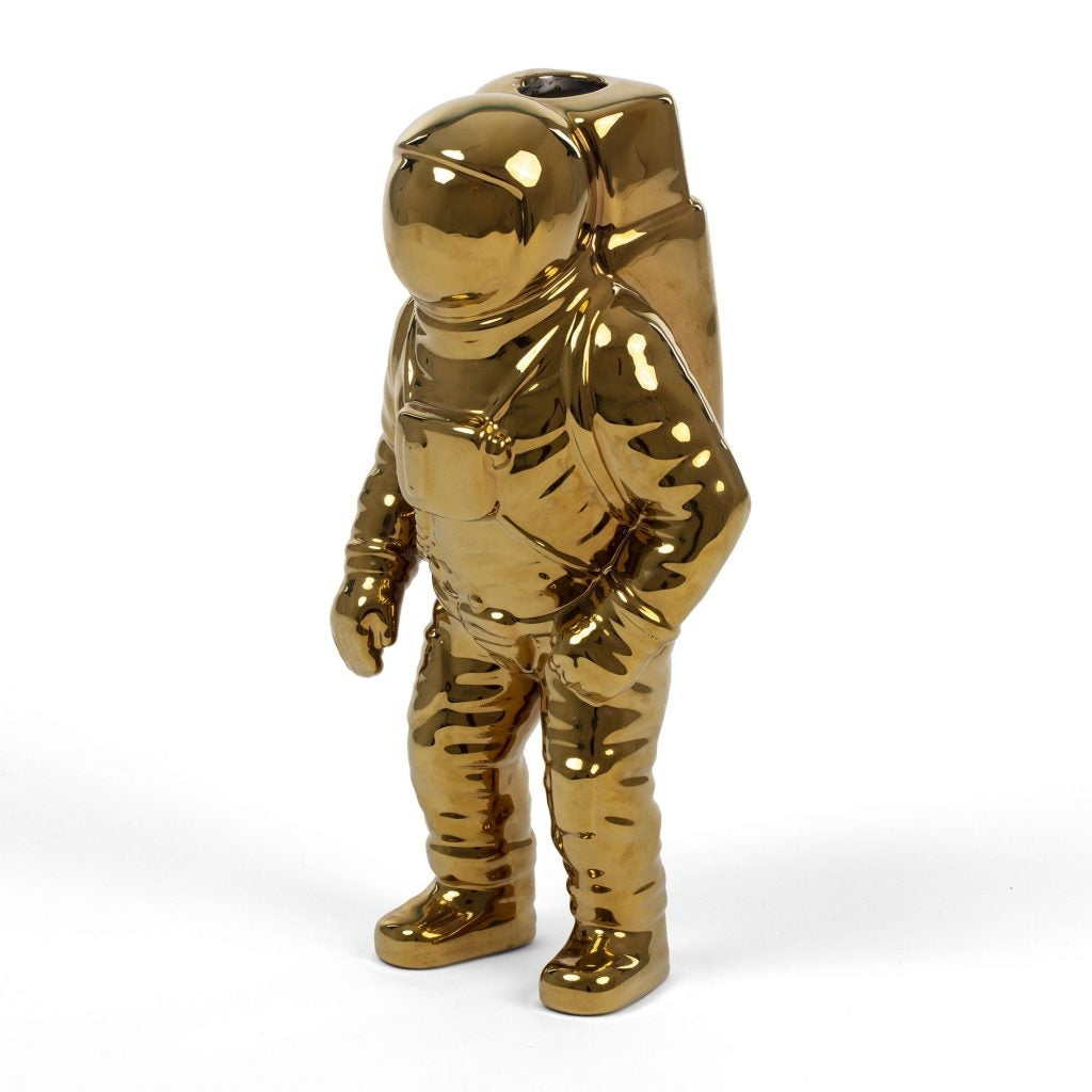 Vaso In Porcellana Astronauta Cosmic-Diner-Starman-Gold Seletti
