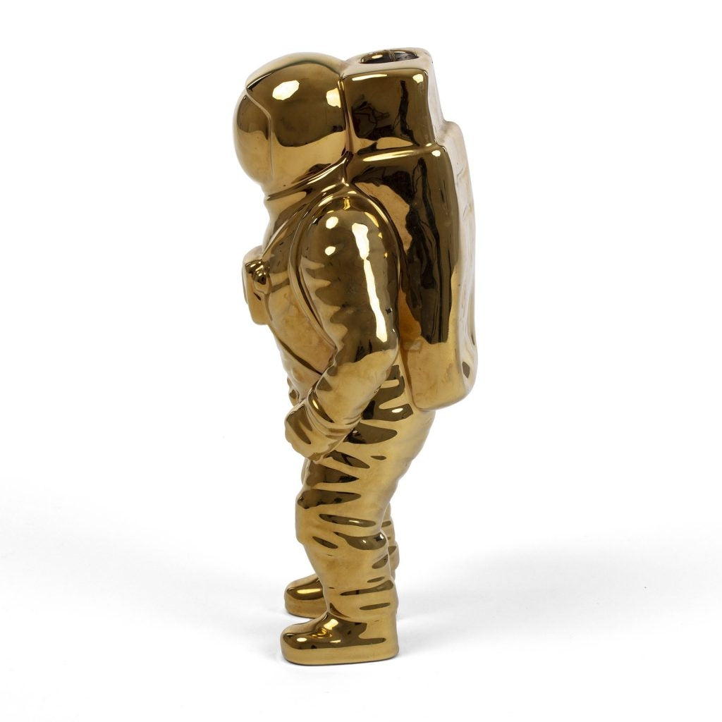 Vaso In Porcellana Astronauta Cosmic-Diner-Starman-Gold Seletti