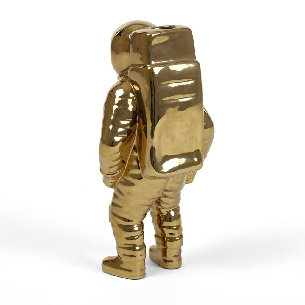 Vaso In Porcellana Astronauta Cosmic-Diner-Starman-Gold Seletti