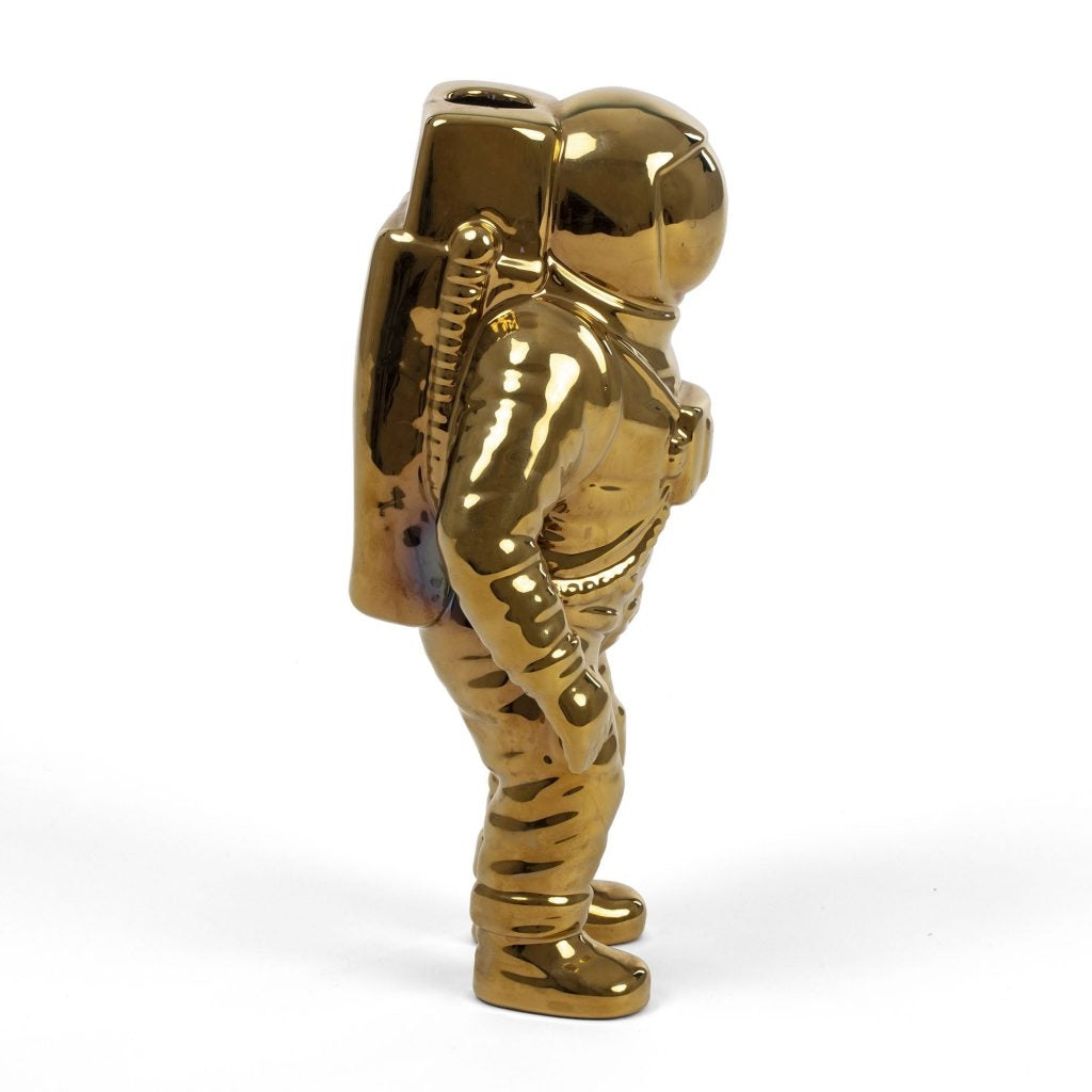 Vaso In Porcellana Astronauta Cosmic-Diner-Starman-Gold Seletti