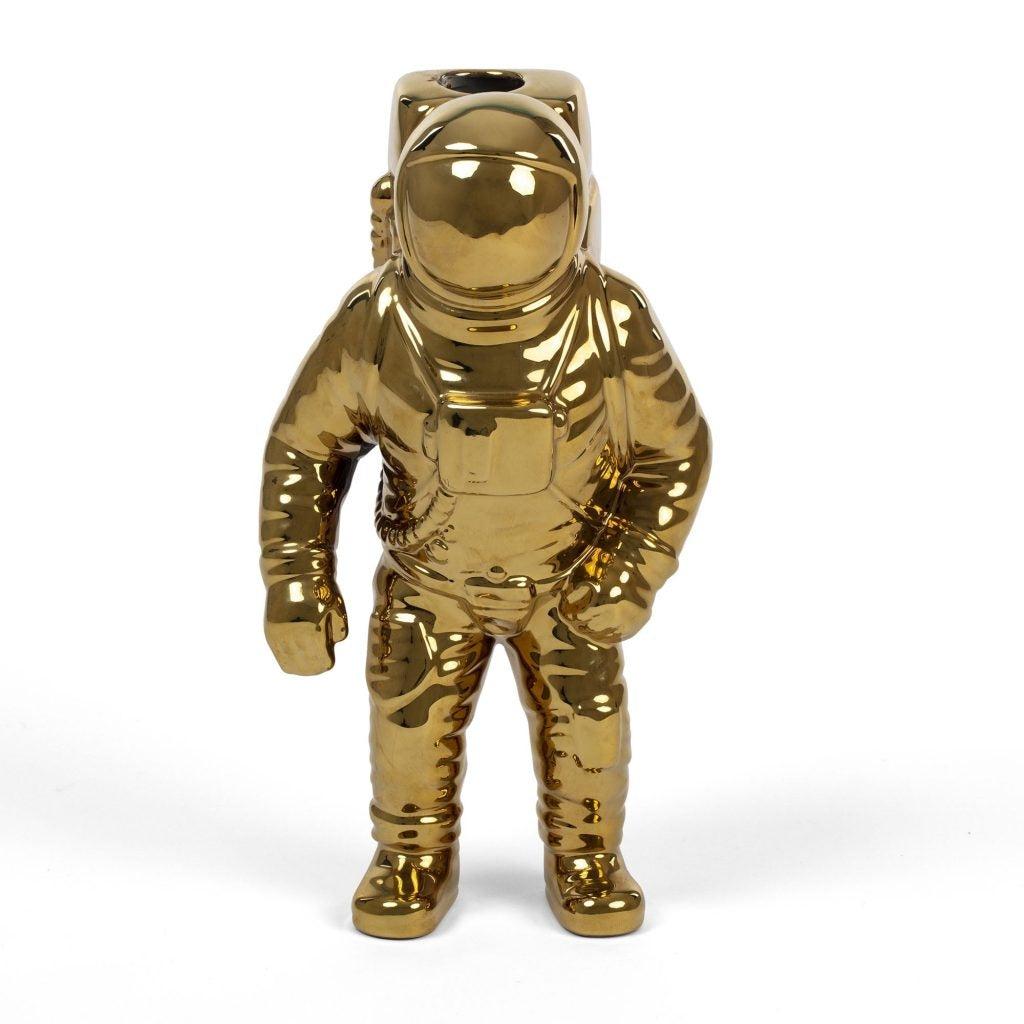 Vaso In Porcellana Astronauta Cosmic-Diner-Starman-Gold Seletti