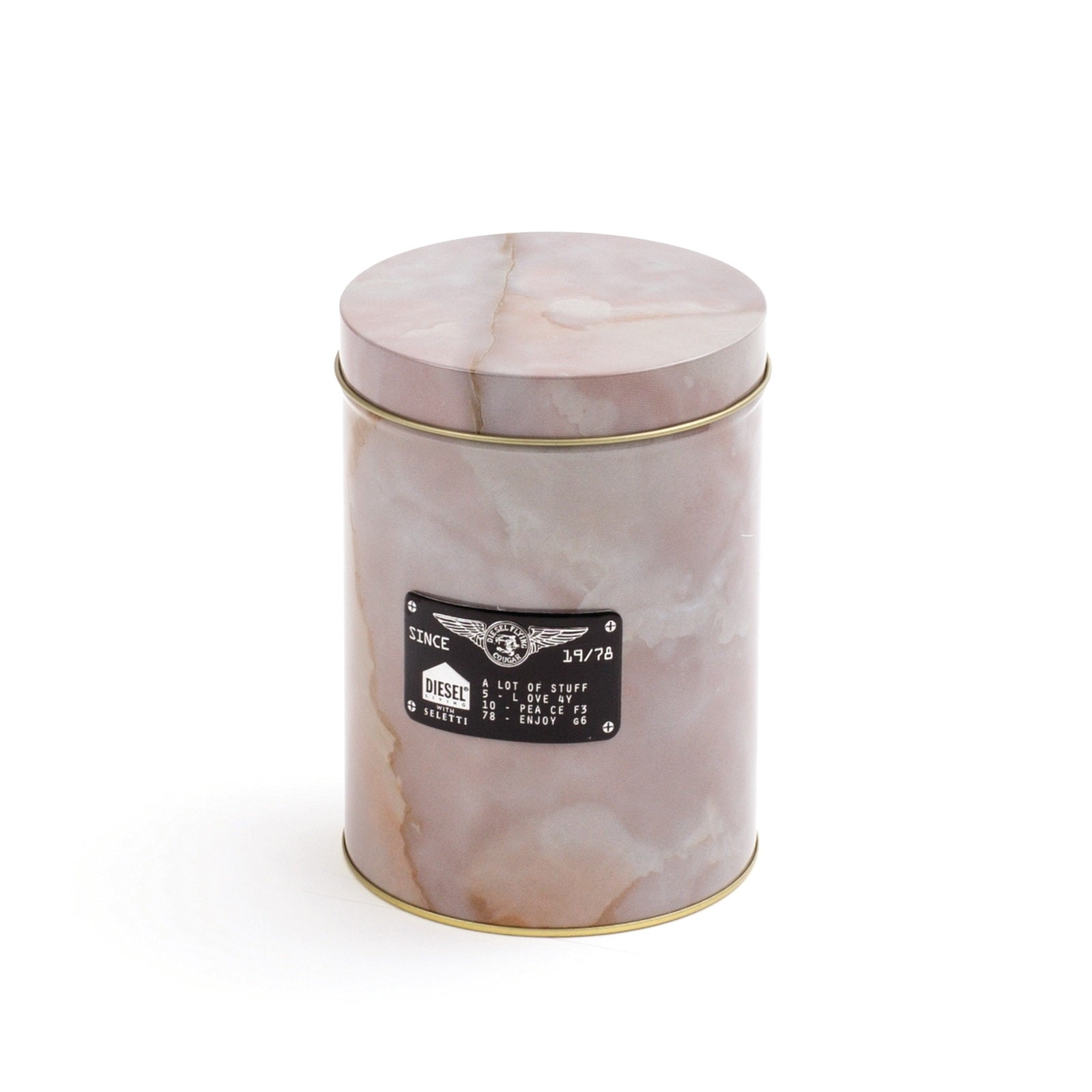 Scatola Metallo Con Coperchio Diesel-Alumarble Round Â Cm.11 H.15 Seletti