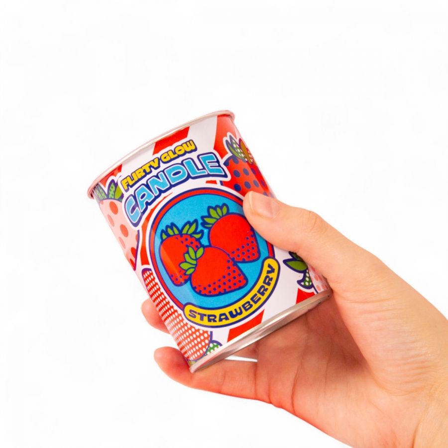 Candela Flirty Glow In Cera E Latta Ø 7,5 H. 9,7 Cm - Strawberry Seletti