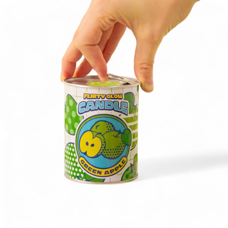 Candela Flirty Glow In Cera E Latta Ø 7,5 H. 9,7 Cm - Green Apple Seletti