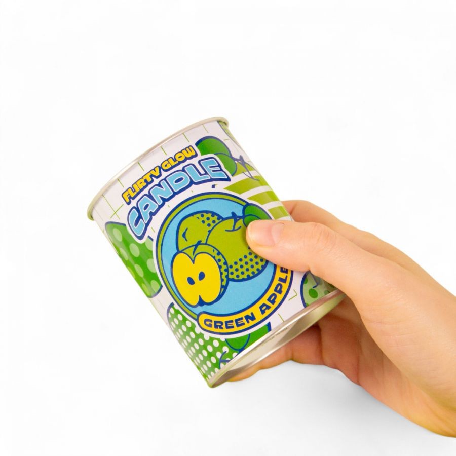 Candela Flirty Glow In Cera E Latta Ø 7,5 H. 9,7 Cm - Green Apple Seletti