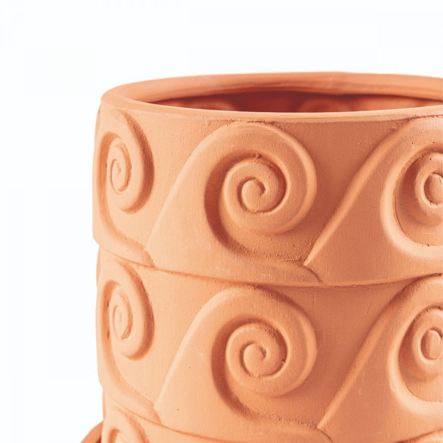 Vaso E Sottovaso In Terracotta Onda Seletti