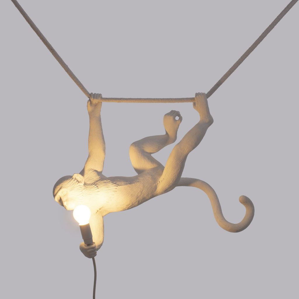 Lampada In Resina Indoor-Monkey Lamp - Swing White Seletti