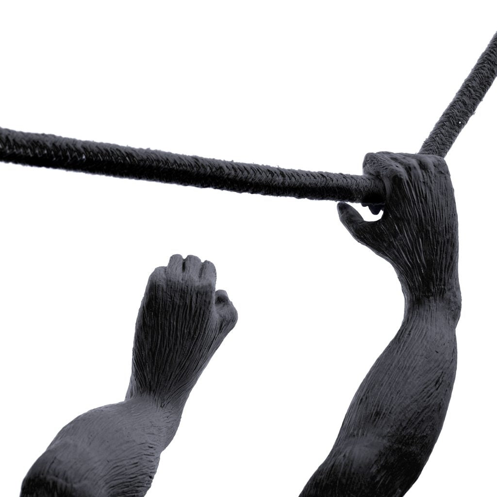 Lampada In Resina Monkey Lamp-Outdoor-Black Cm.59X40 H.44 - Swing Seletti