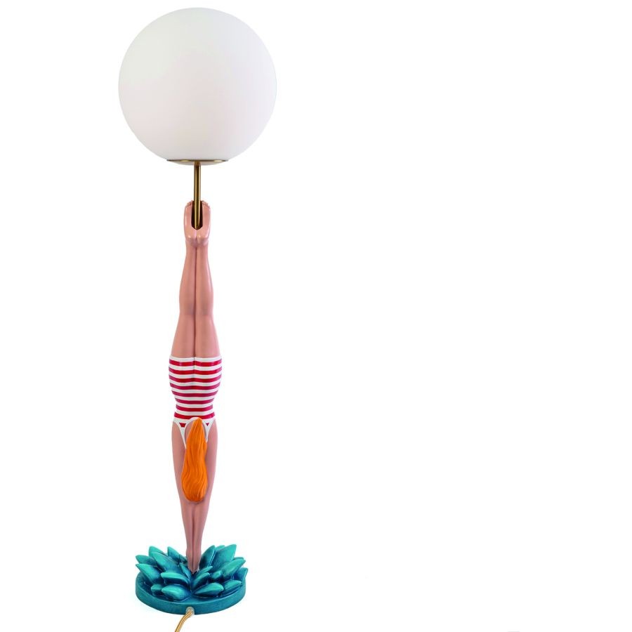 Lampada Da Tavolo In Resina Lady Diver - Rosso Seletti