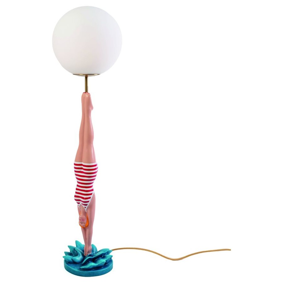 Lampada Da Tavolo In Resina Lady Diver - Rosso Seletti