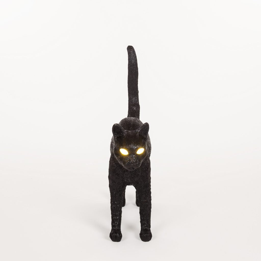 Lampada In Resina Jobby The Cat Cm.46X12,5 H.52 - Black Seletti