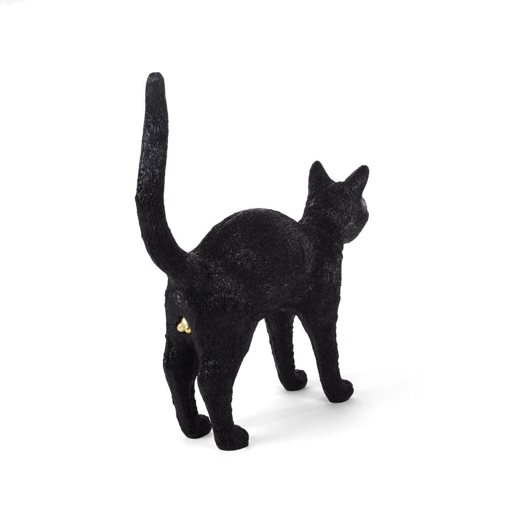 Lampada In Resina Jobby The Cat Cm.46X12,5 H.52 - Black Seletti