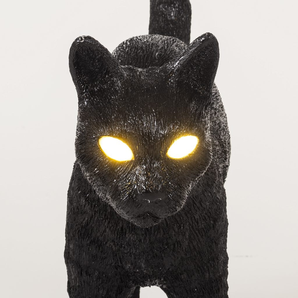 Lampada In Resina Jobby The Cat Cm.46X12,5 H.52 - Black Seletti