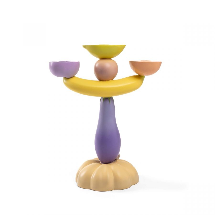 Candelabro Grande In Resina Vitamin Cm.29,5X17 H.35,5 - Aubergine Seletti