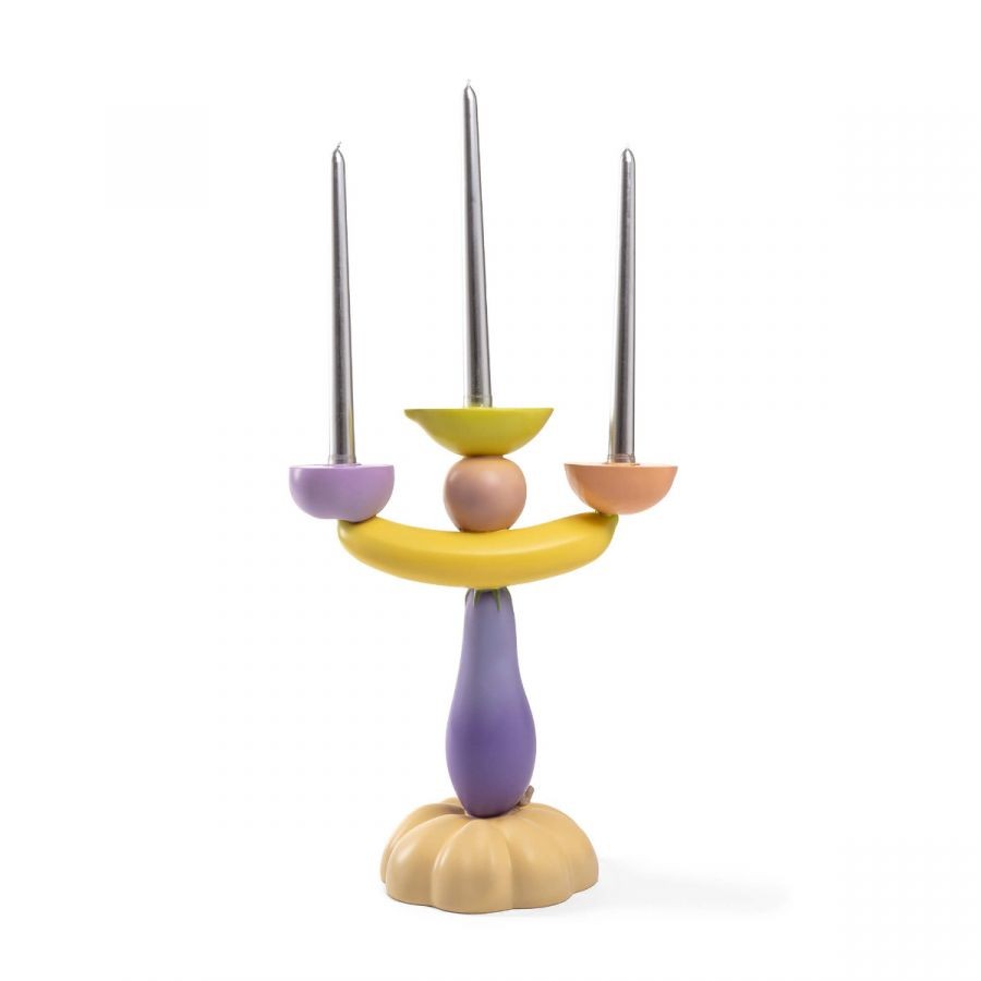 Candelabro Grande In Resina Vitamin Cm.29,5X17 H.35,5 - Aubergine Seletti