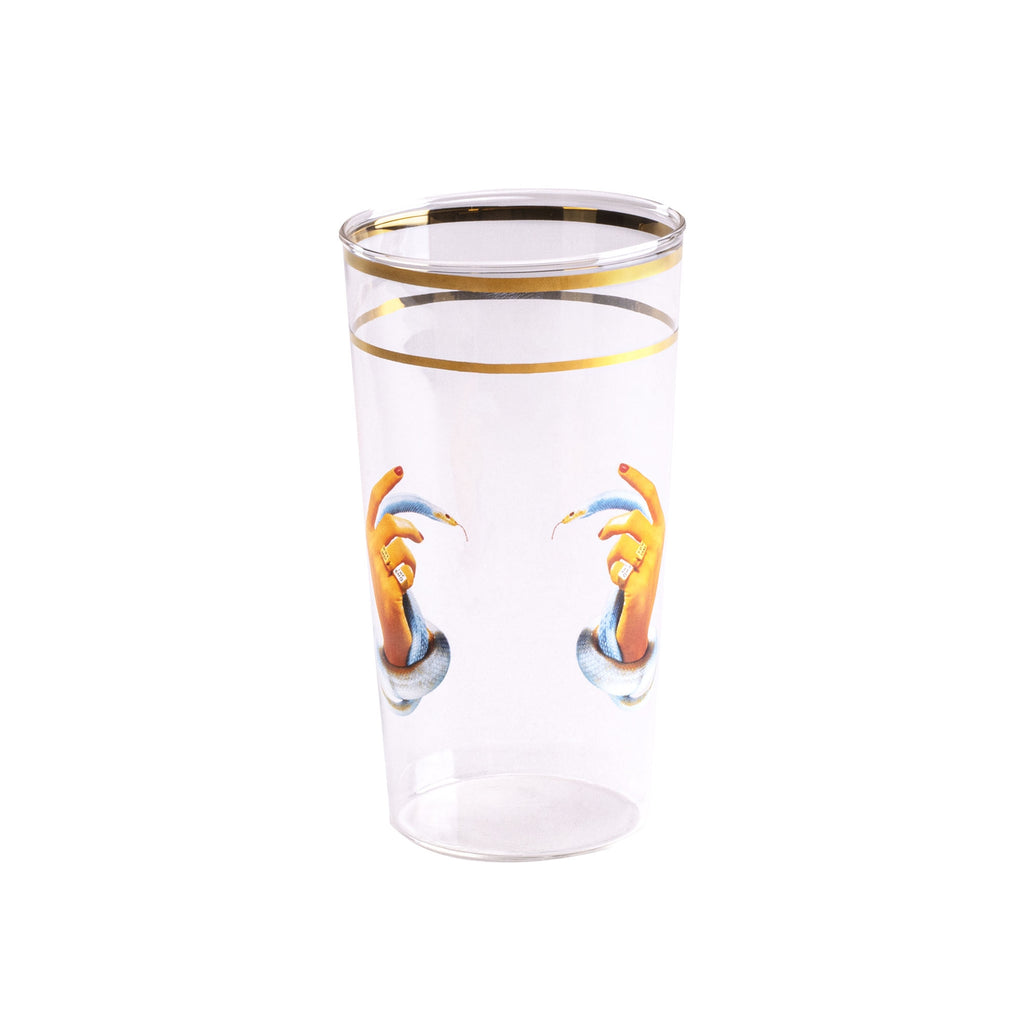 Set 2 Bicchieri In Vetro Toiletpaper - Hands With Snakes Seletti