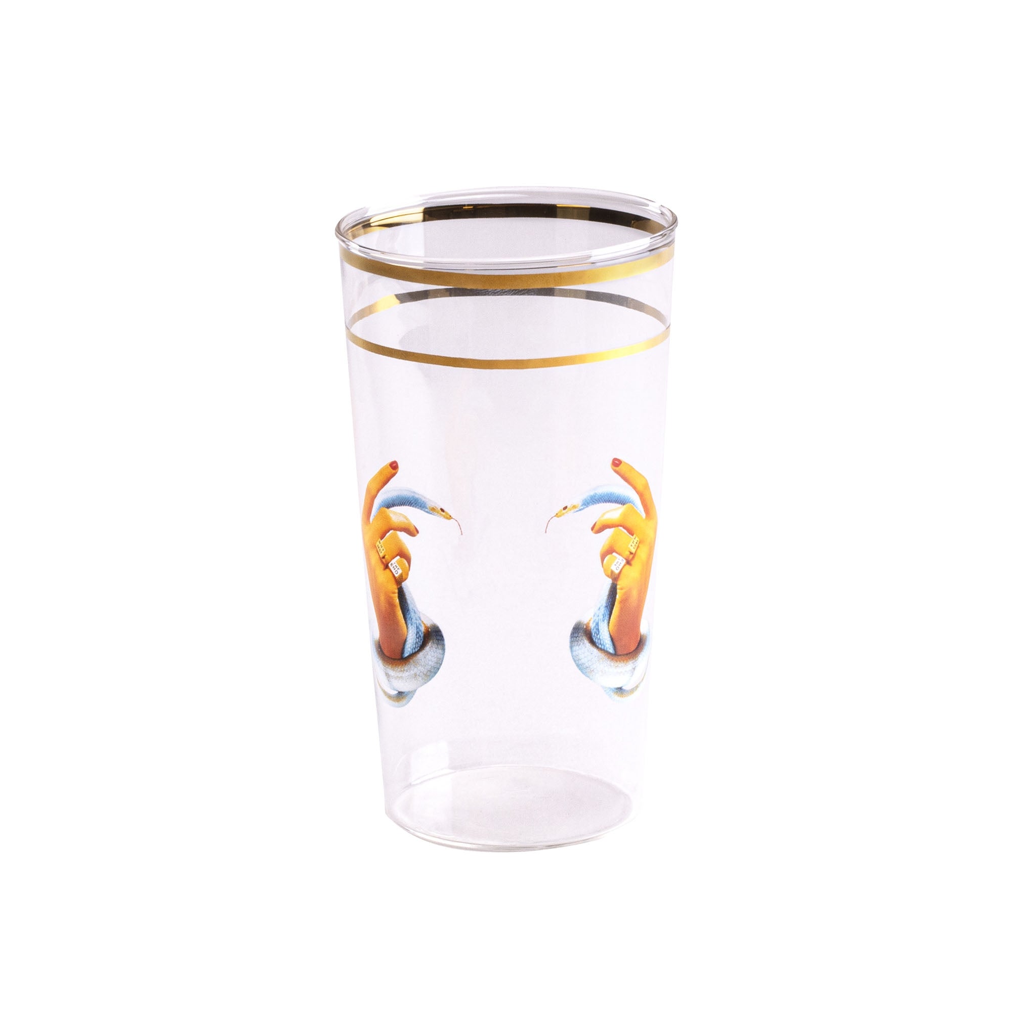 Set 2 Bicchieri In Vetro Toiletpaper - Hands With Snakes Seletti