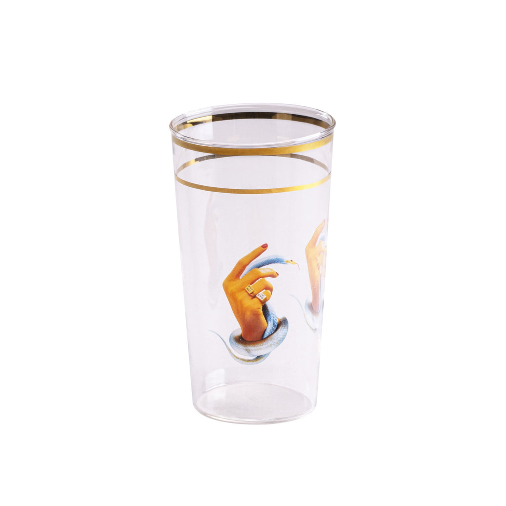 Set 2 Bicchieri In Vetro Toiletpaper - Hands With Snakes Seletti