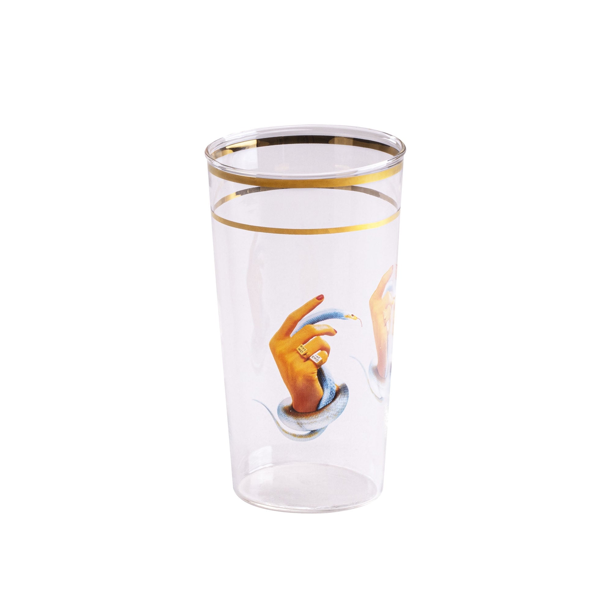 Set 2 Bicchieri In Vetro Toiletpaper - Hands With Snakes Seletti
