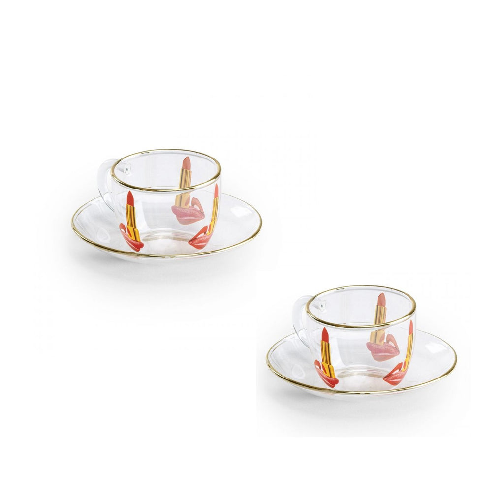 Set 2 Tazze Caffe Toiletpaper - Tongue Seletti