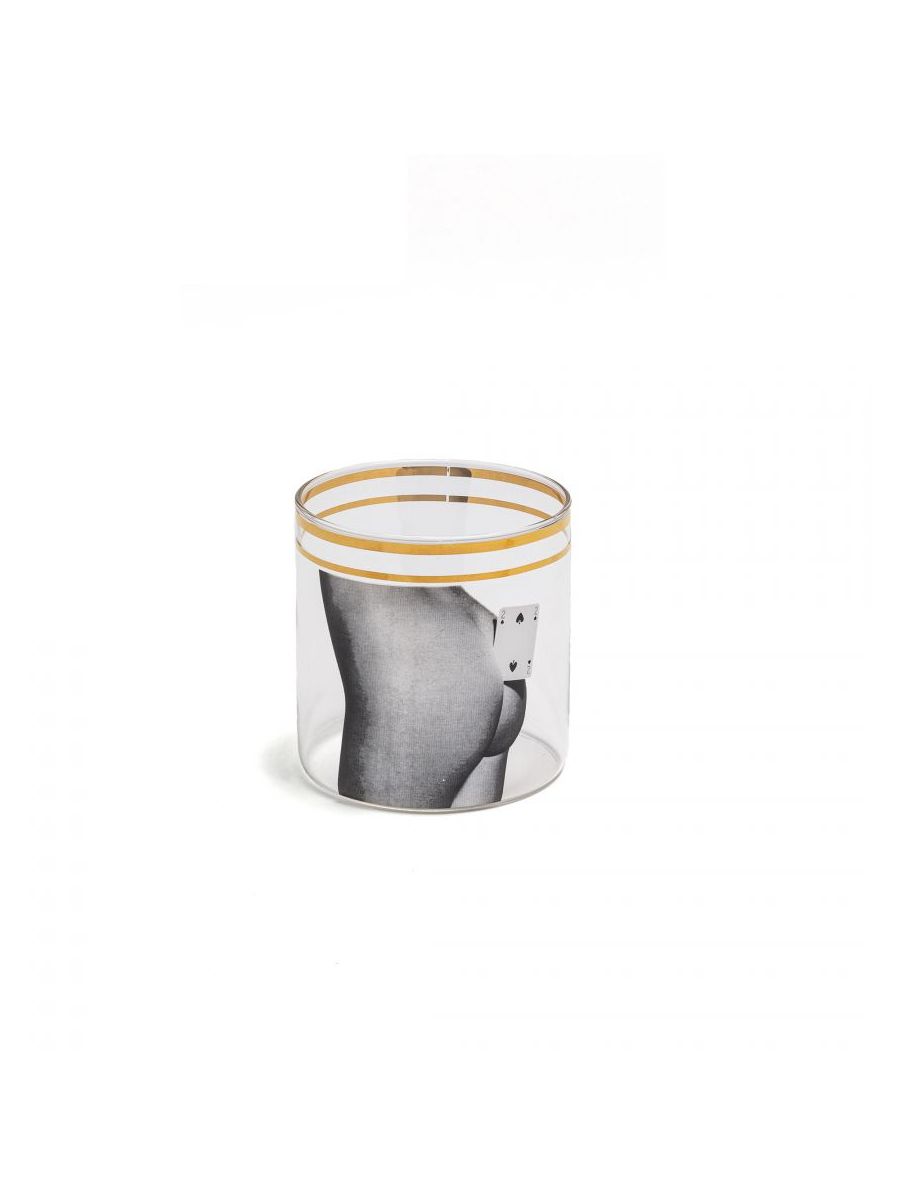 Bicchiere In Vetro Toiletpaper Loves Seletti Ø Cm.8 H.8,-Two Of Spades Seletti