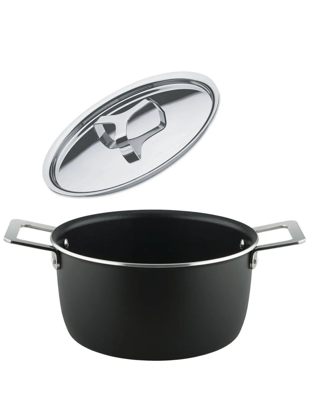 Casseruola a due manici Pots&Pans Nero - Ø 20 con Coperchio Alessi