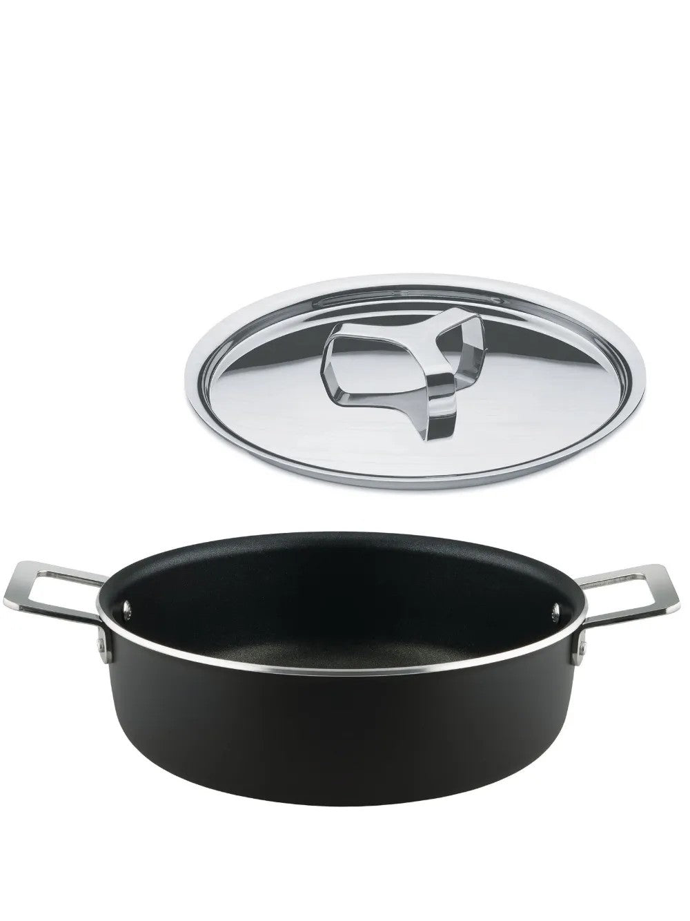 Casseruola bassa a due manici "Pots&Pans" Nero - Ø 24 con Coperchio Alessi