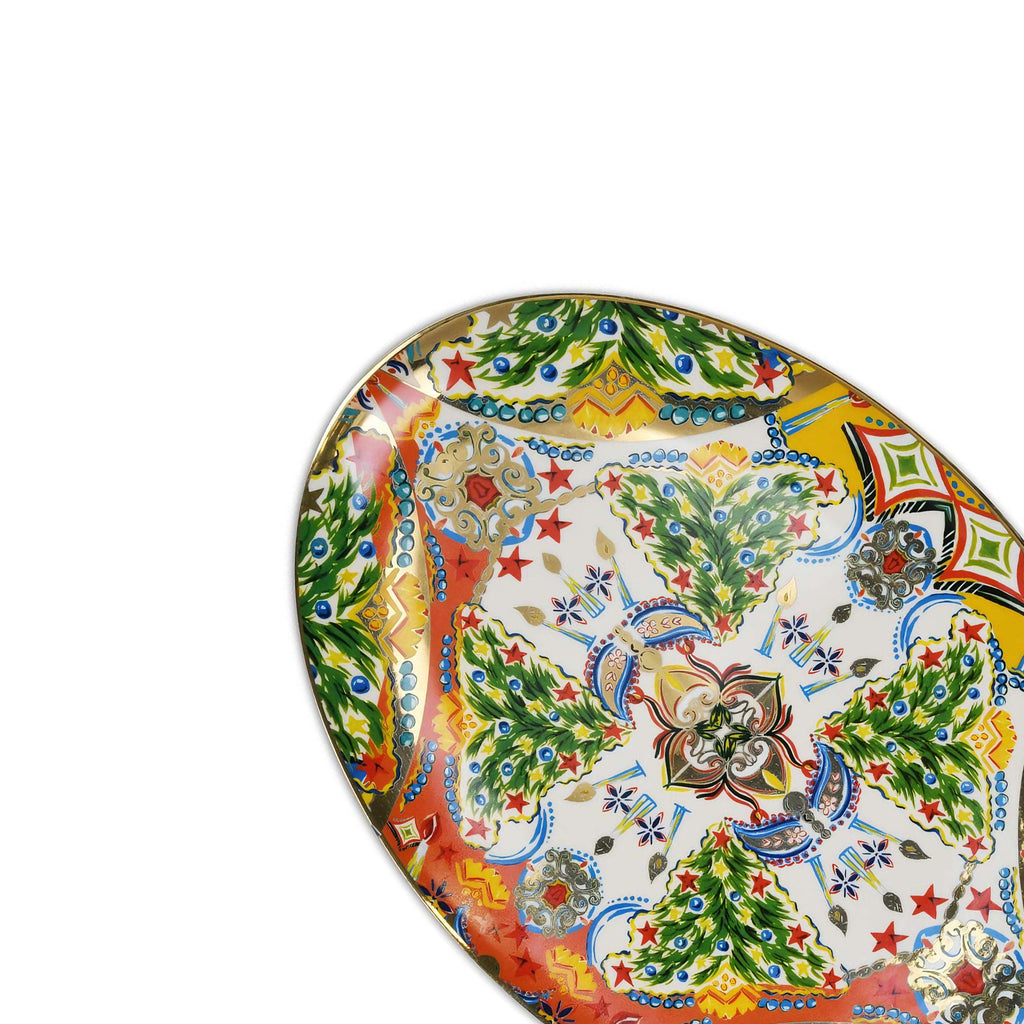 Piatto Da Portata Ovale 35,2X25,2 - Cosy Xmas Oro Cosy Xmas Baci Milano