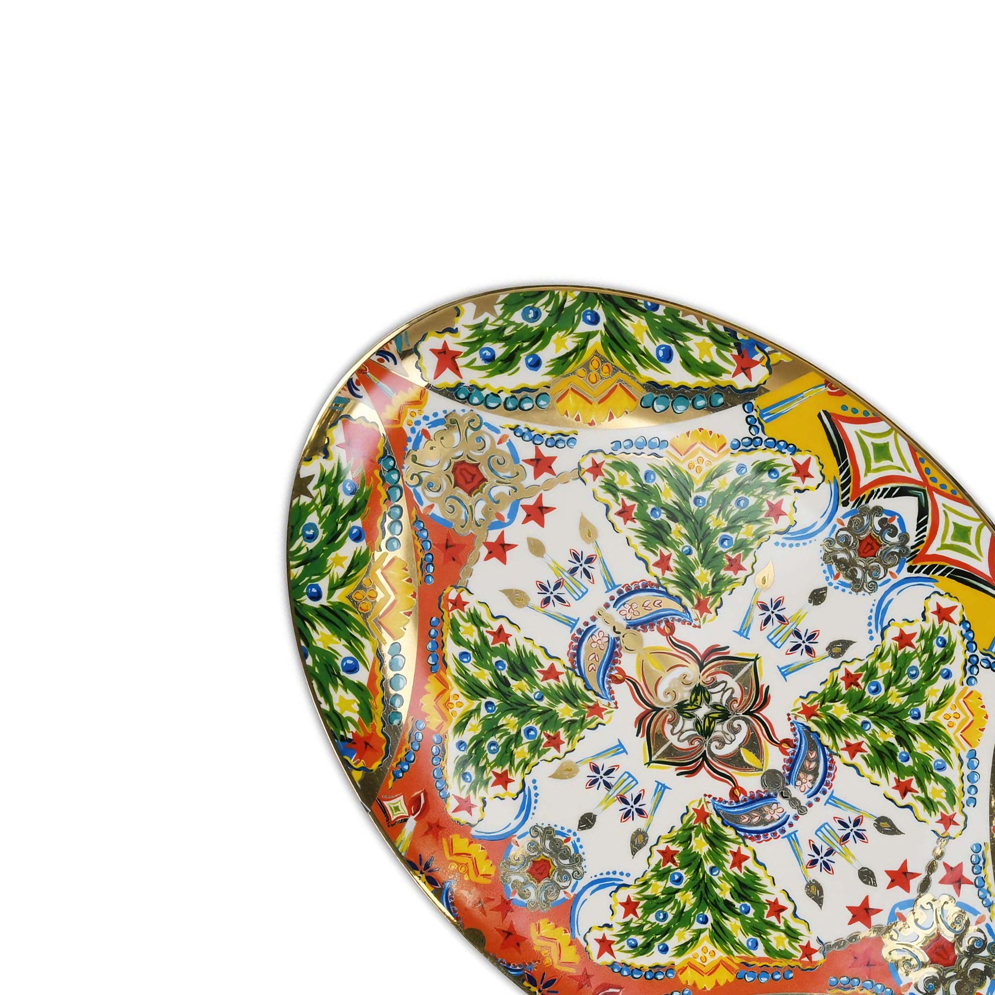 Piatto Da Portata Ovale 35,2X25,2 - Cosy Xmas Oro Cosy Xmas Baci Milano
