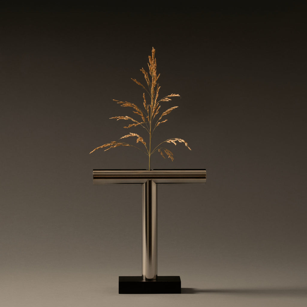 Vaso per fiori Tronchetto base in legno. Alessi