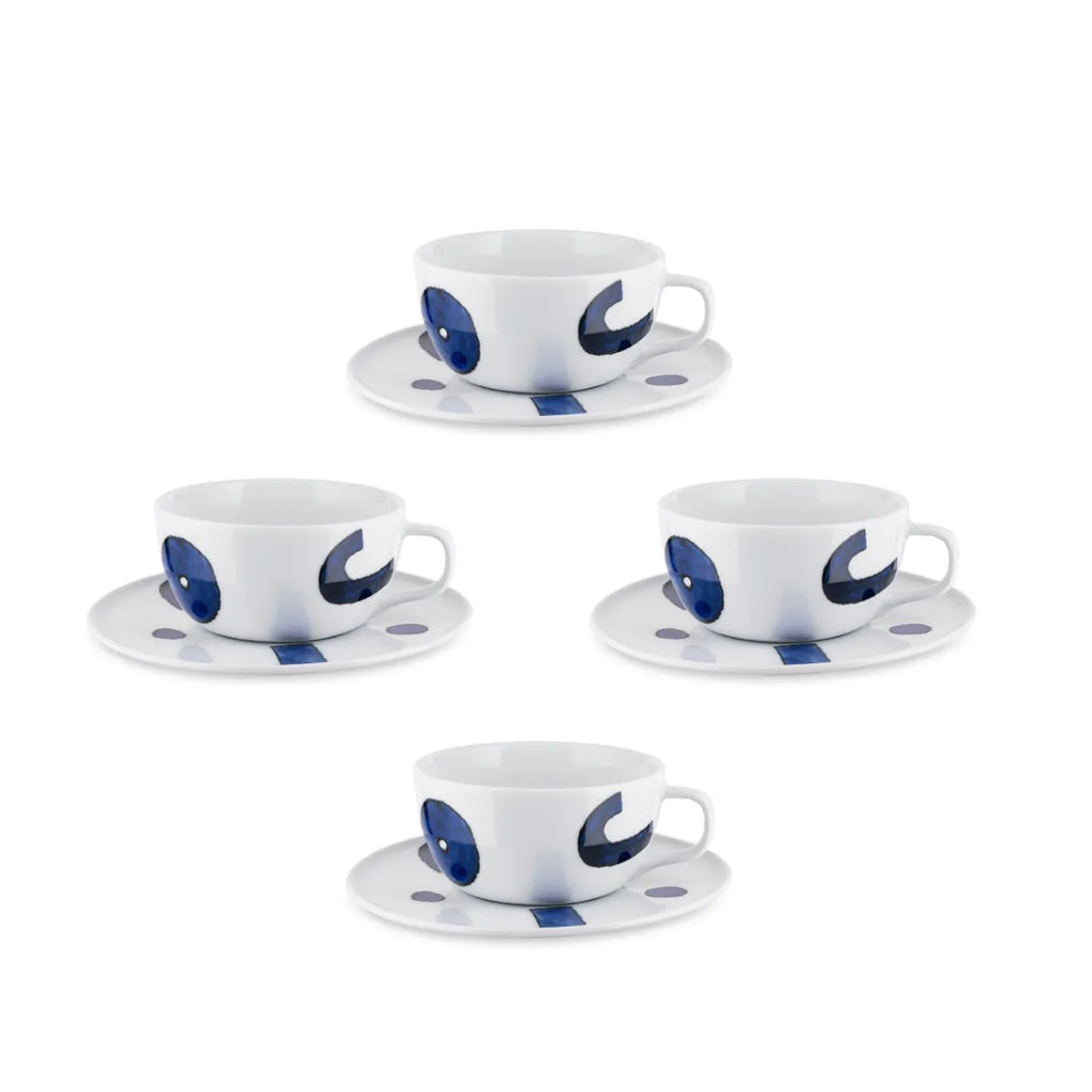 Set 4 Tazze Te e Piattini Yunokiware Alessi