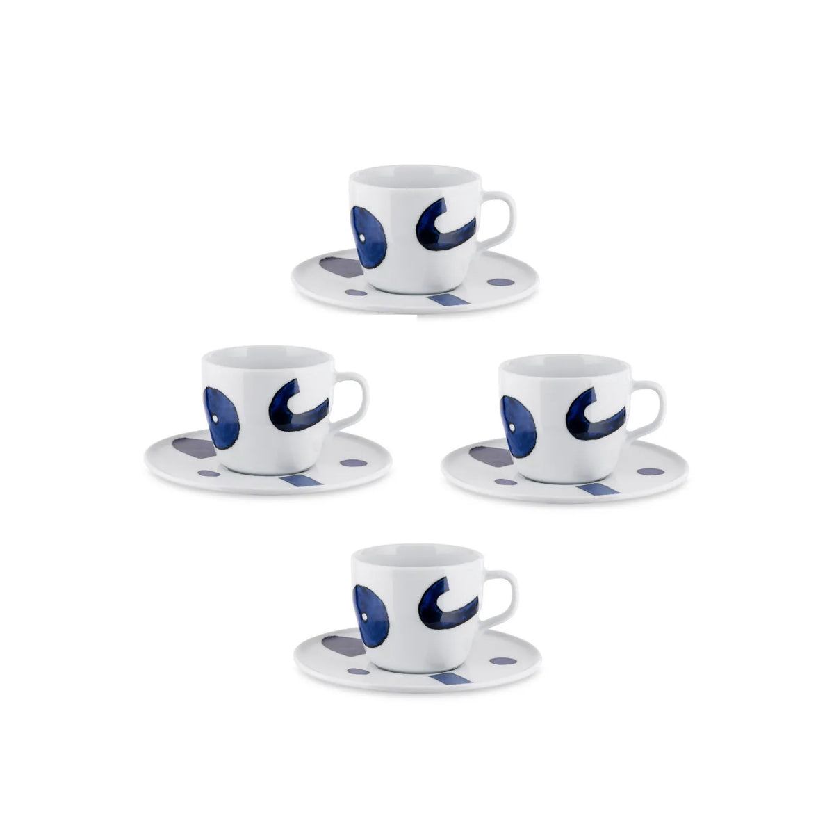 Set da 4 Tazze Caffè Con Piattino Platebowlcup Alessi