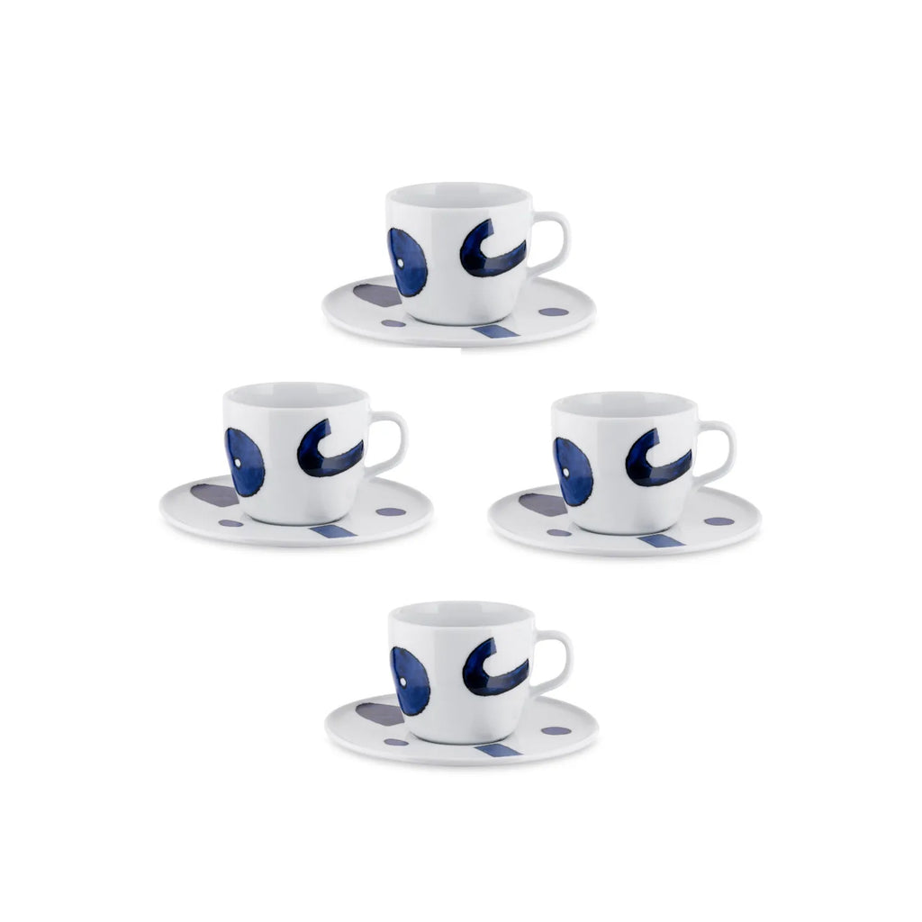 Set da 4 Tazze Caffè Con Piattino Platebowlcup Alessi