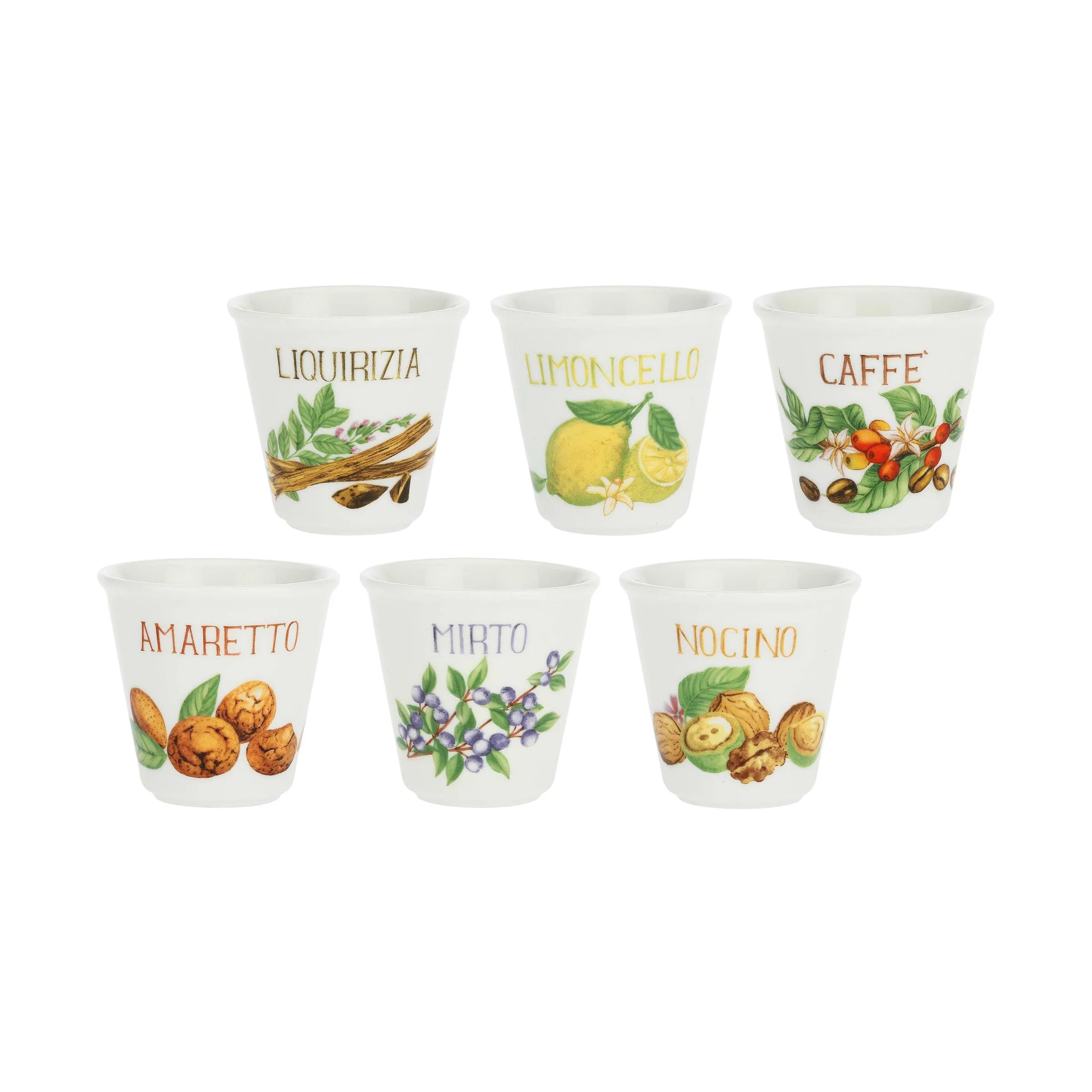 Liquorelli 6 Bicchierini Mix 75 Cc La Porcellana Bianca