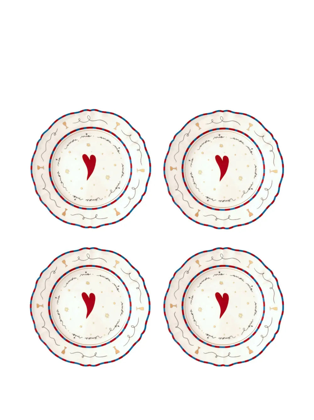Set 4 piatti piani Cuore Bitossi Home
