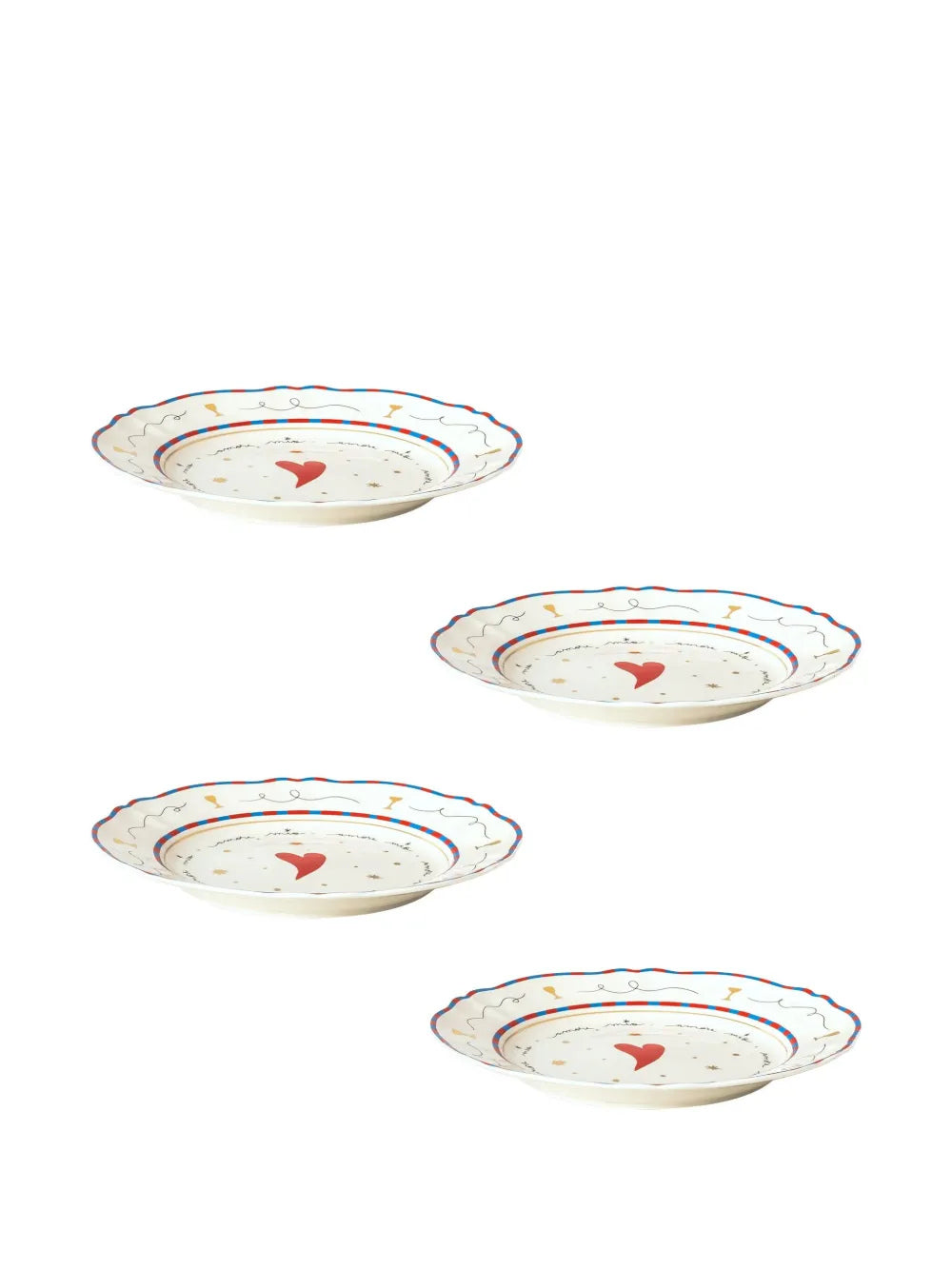 Set 4 piatti piani Cuore Bitossi Home