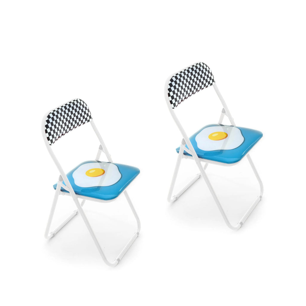Set 2 Sedie Metallo Pieghevole Egg Seletti