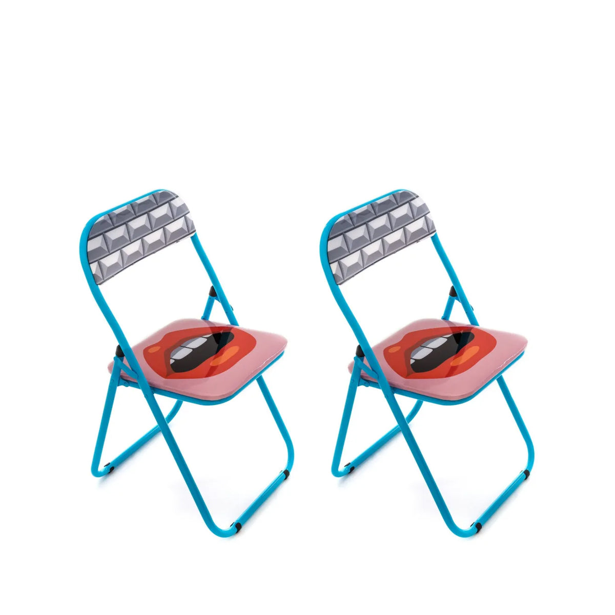 Set 2 Sedie Metallo Pieghevole Mouth Seletti