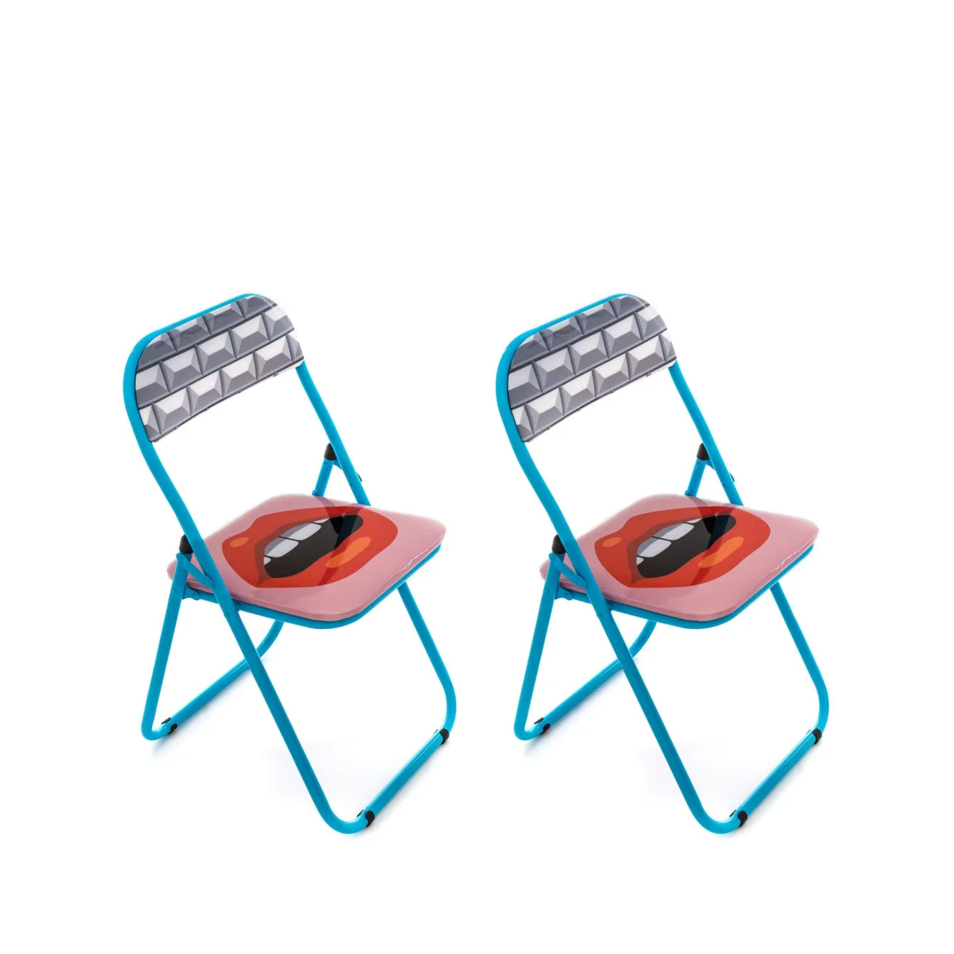 Set 2 Sedie Metallo Pieghevole Mouth Seletti